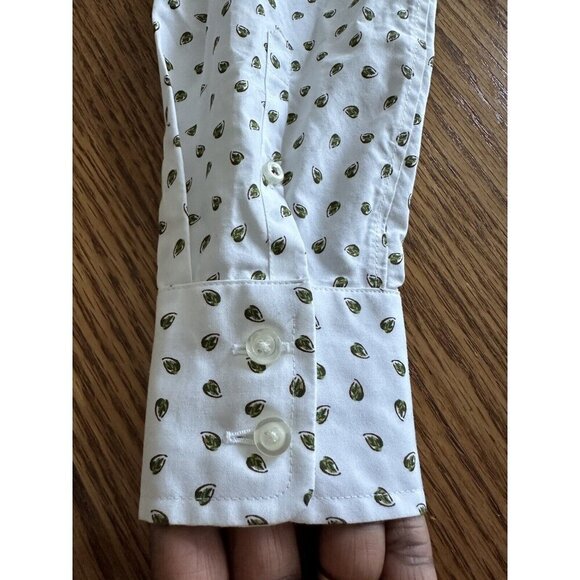 Lands' End No Iron 100% Supima Baumwolle  Button Down Floral Print Shirt Size 2P - Picture 5 of 11